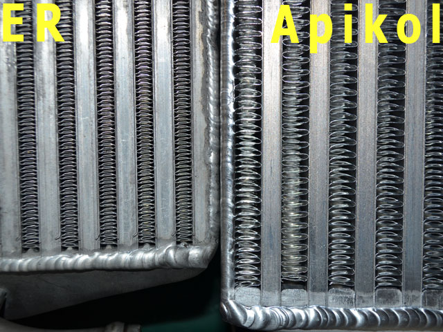 Apikol and ER intercooler fin design comparison
