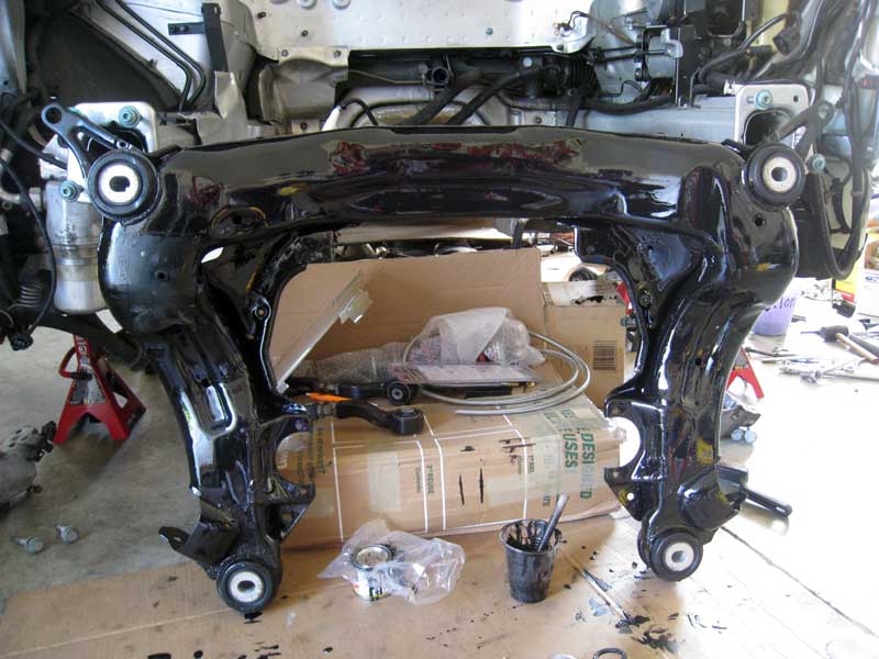 B5 S4 subframe painted with POR-15